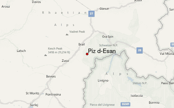 Piz d'Esan Location Map