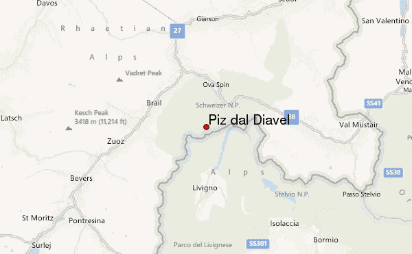 Piz dal Diavel Location Map