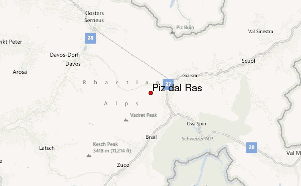 Piz dal Ras Location Map