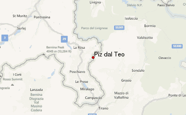 Piz dal Teo Location Map