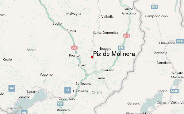 Piz de Molinera Location Map