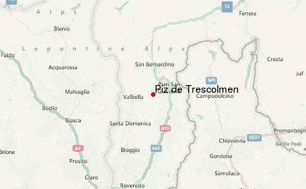 Piz de Trescolmen Location Map