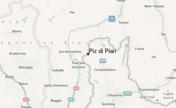Piz di Pian Location Map