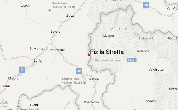 Piz la Stretta Location Map