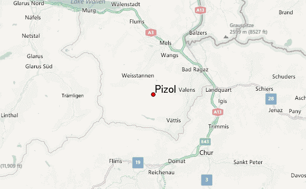 Pizol Location Map
