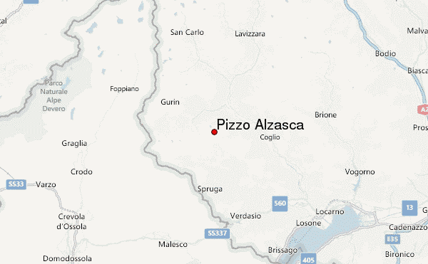 Pizzo Alzasca Location Map