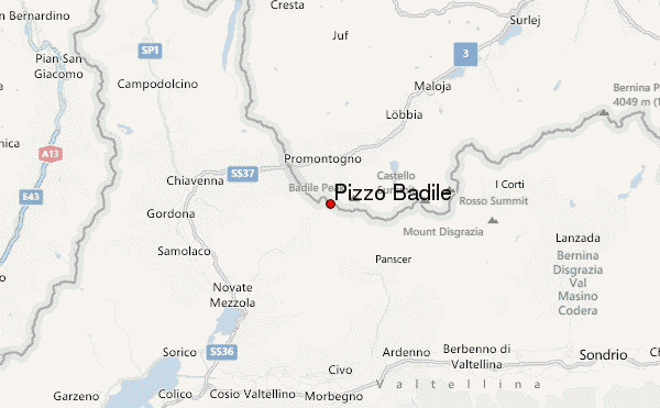 Pizzo Badile Location Map