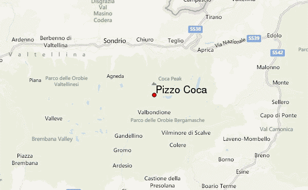 Pizzo Coca Location Map