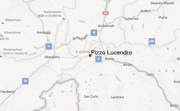 Pizzo Lucendro Location Map