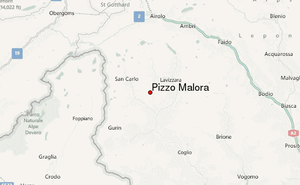 Pizzo Malora Location Map