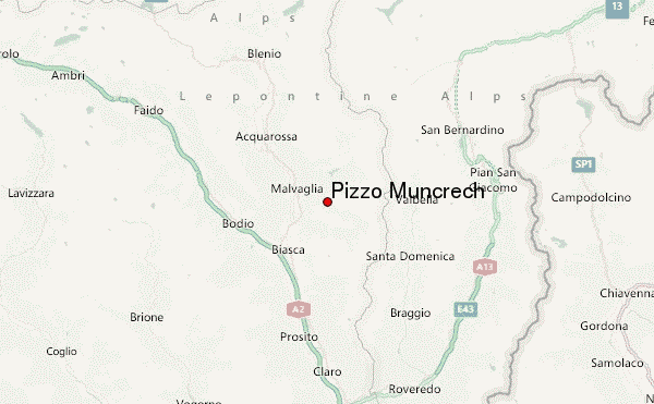 Pizzo Muncréch Location Map