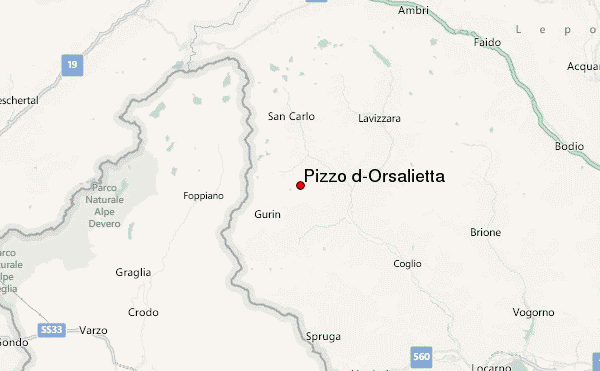 Pizzo d'Orsalietta Location Map
