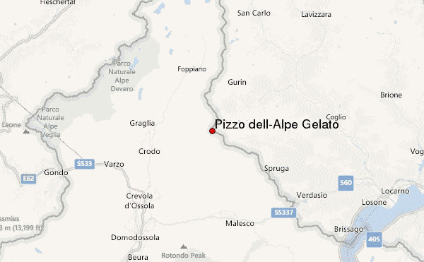 Pizzo dell'Alpe Gelato Location Map