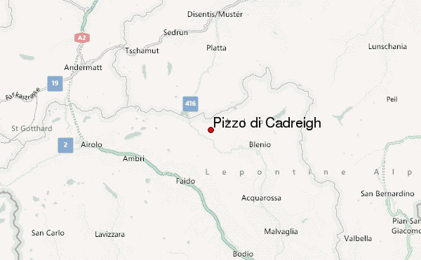 Pizzo di Cadrèigh Location Map