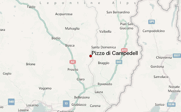 Pizzo di Campedell Location Map