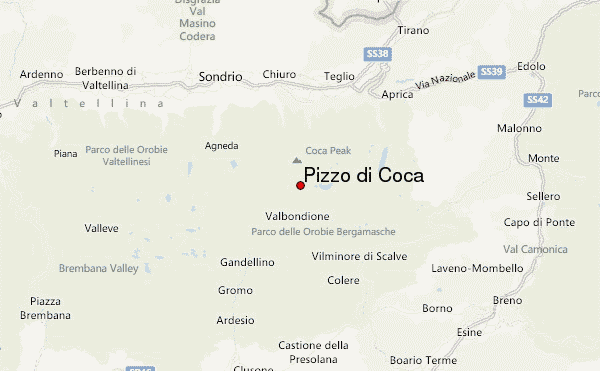 Pizzo di Coca Location Map
