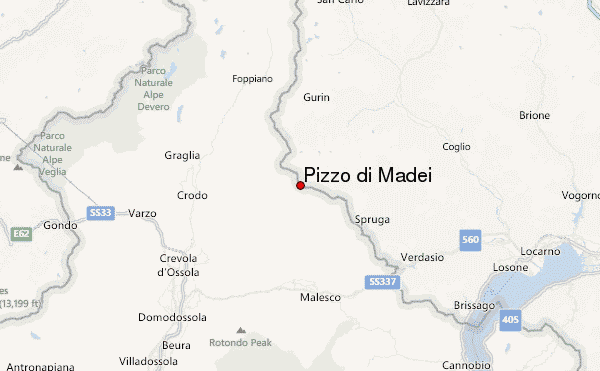 Pizzo di Madéi Location Map