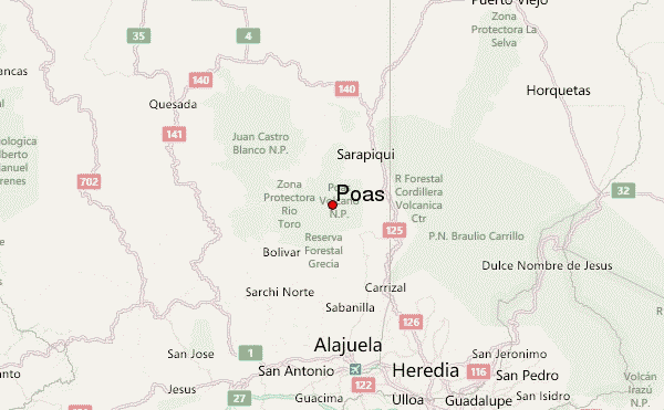 Poas Location Map