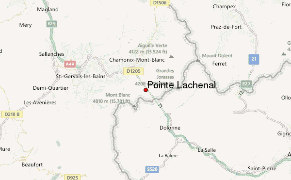 Pointe Lachenal Location Map