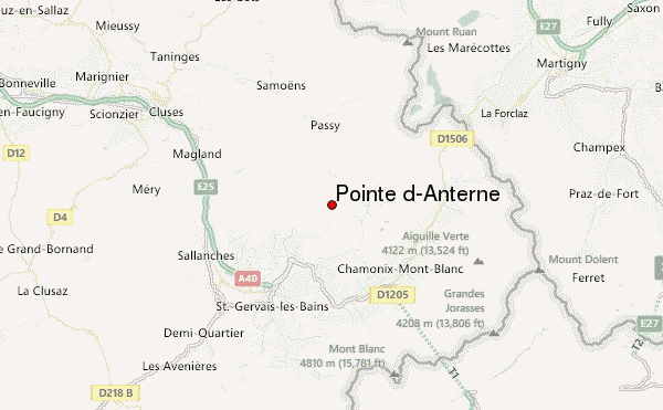 Pointe d'Anterne Location Map