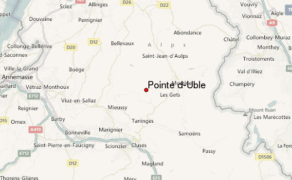Pointe d'Uble Location Map
