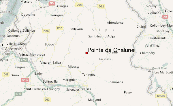 Pointe de Chalune Location Map