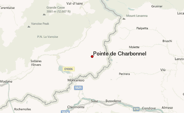 Pointe de Charbonnel Location Map