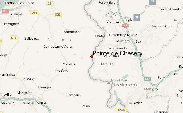 Pointe de Chésery Location Map