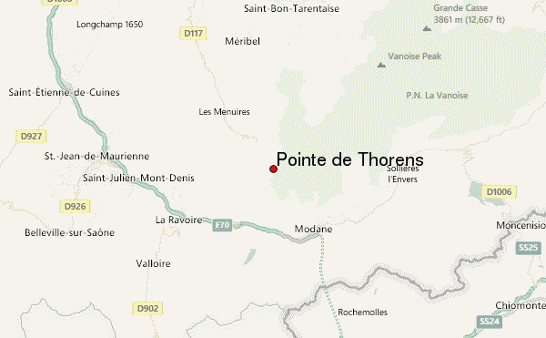 Pointe de Thorens Location Map