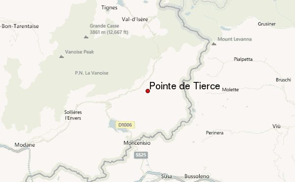 Pointe de Tierce Location Map