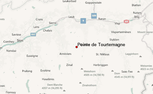 Pointe de Tourtemagne Location Map
