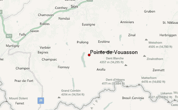 Pointe de Vouasson Location Map