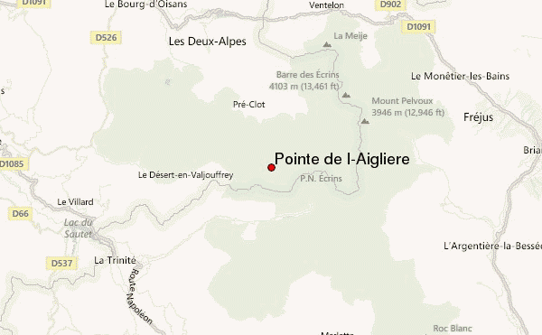 Pointe de l'Aiglière Location Map