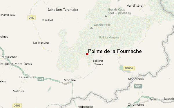 Pointe de la Fournache Location Map