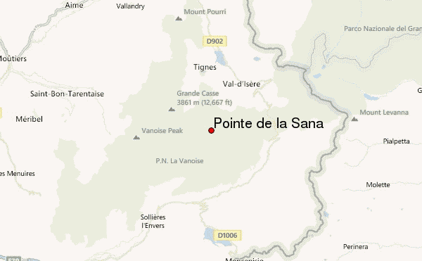 Pointe de la Sana Location Map