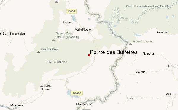 Pointe des Buffettes Location Map