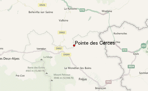 Pointe des Cerces Location Map