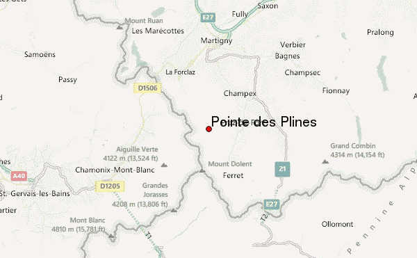 Pointe des Plines Location Map