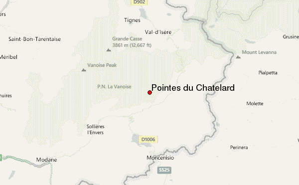 Pointes du Châtelard Location Map
