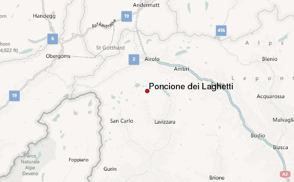 Poncione dei Laghetti Location Map
