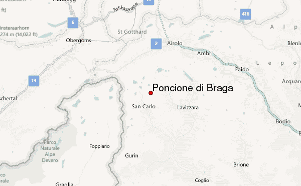 Poncione di Braga Location Map