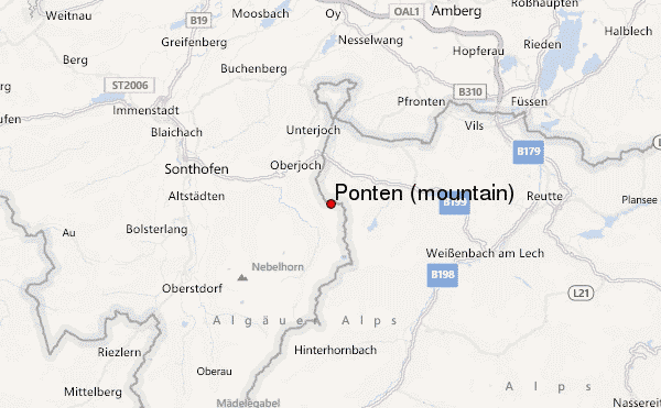 Ponten (mountain) Location Map