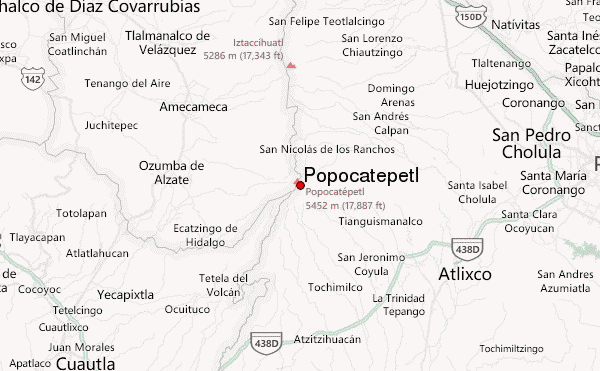Popocatepetl Location Map