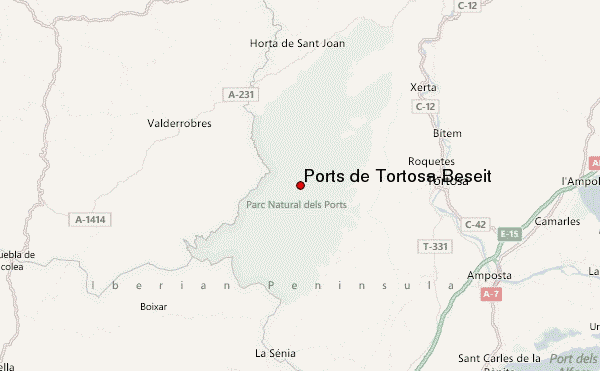 Ports de Tortosa-Beseit Location Map