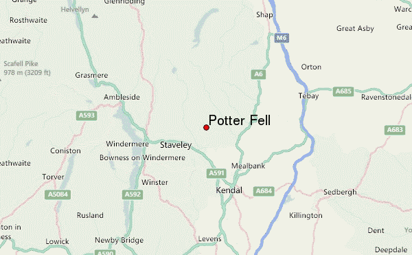 Potter Fell Location Map