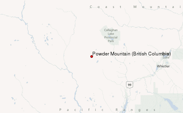 Powder Mountain (British Columbia) Location Map