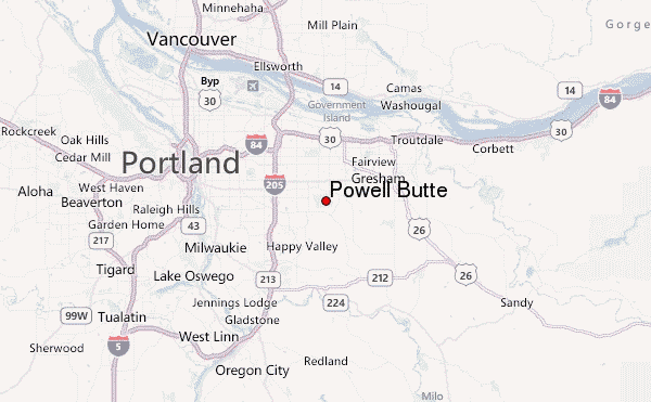 Powell Butte Location Map