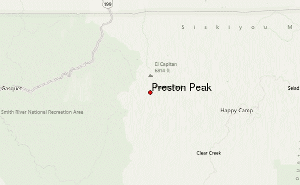 Preston Peak Location Map