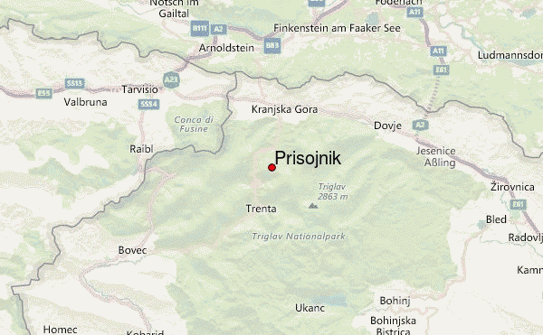 Prisojnik Location Map