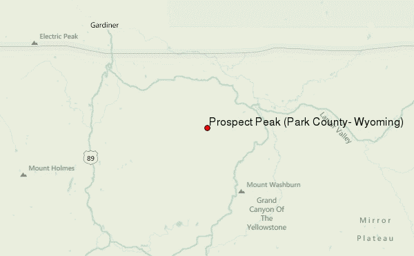 Prospect Peak (Park County, Wyoming) Location Map